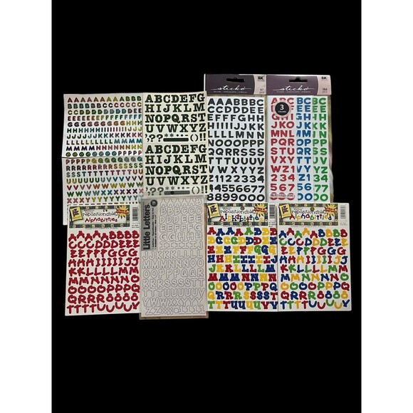 Scrapbooking Alphabet Sticker Lot 8 Unused Packs Sheets Sticko and More Brands - Picture 1 of 15